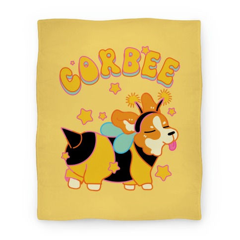 Corbee Corgi in a Bee Costume Blanket