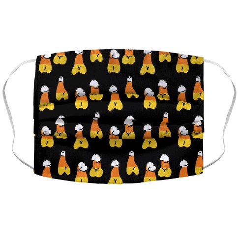 Candy Corn Penis Pattern Accordion Face Mask