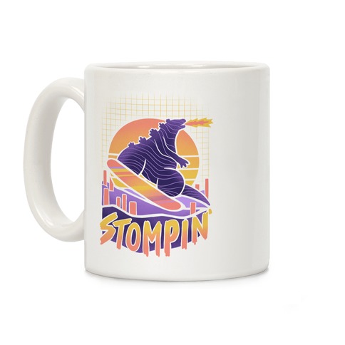 Stompin' Snowboarding Godzilla Coffee Mug