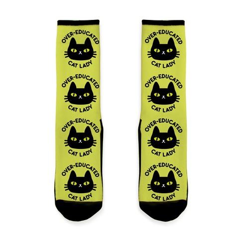 Over-educated Cat Lady Sock