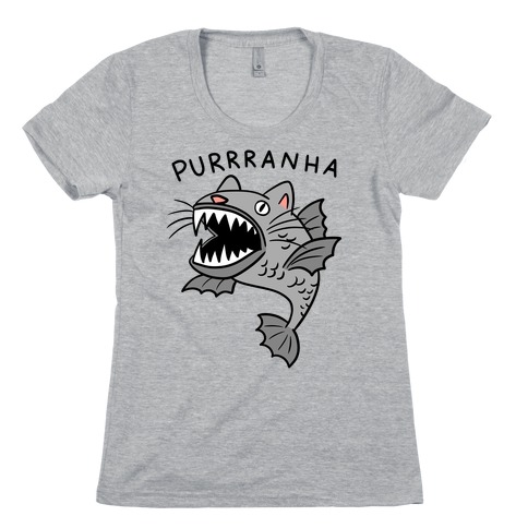 Purrranha Cat Piranha Womens T-Shirt
