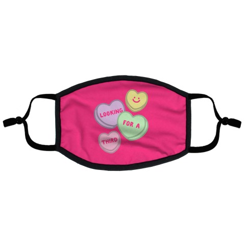 Looking For A Third Candy Hearts Parody Flat Face Mask