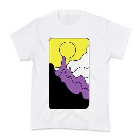 Groovy Pride Flag Landscapes: Nonbinary Flag Kids T-Shirt