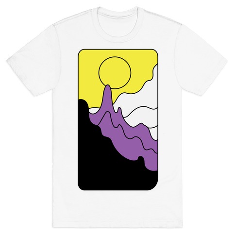 Groovy Pride Flag Landscapes: Nonbinary Flag T-Shirt
