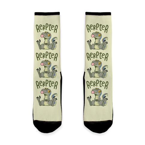 Derpy Raptor Rerpter Sock