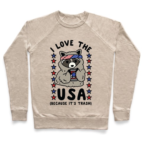 I Love USA Because It's Trash Racoon Pullover