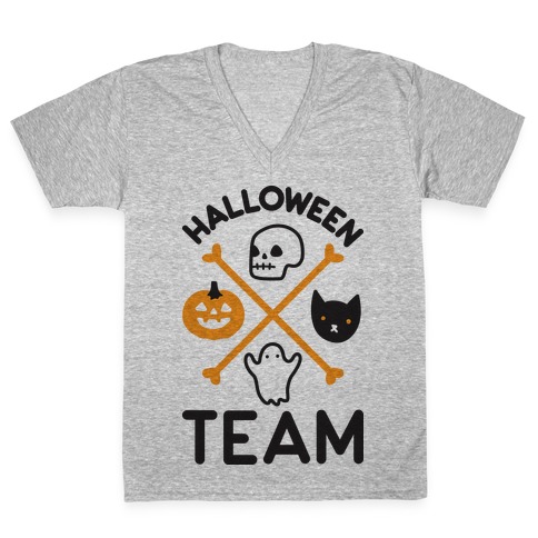 Halloween Team V-Neck Tee Shirt