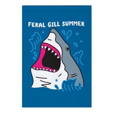 Feral Gill Summer Shark Garden Flag