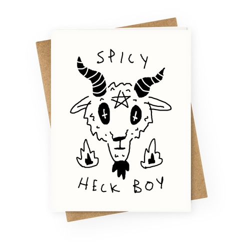 Spicy Heck Boy Satan Greeting Card