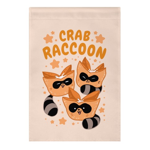 Crab Raccoon Garden Flag