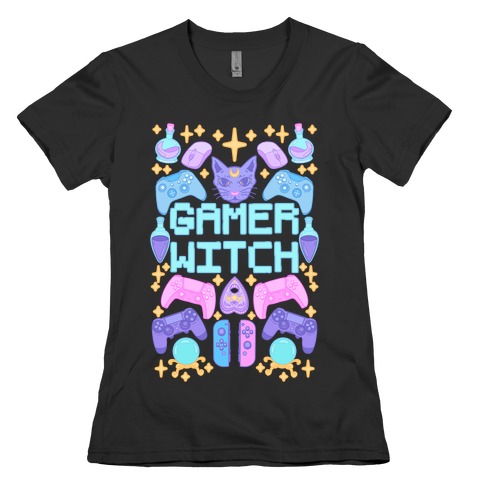 Gamer Witch Womens T-Shirt