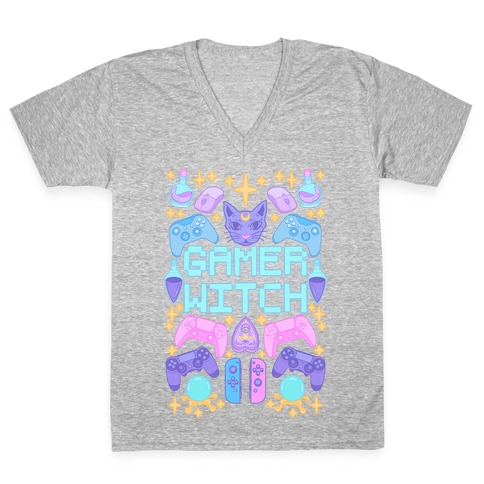 Gamer Witch V-Neck Tee Shirt