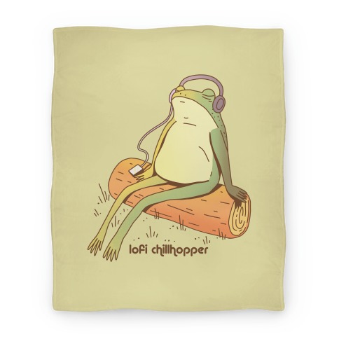 Lofi Chillhopper Frog Blanket