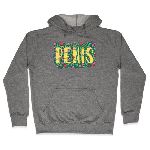 Hidden Penis Typography Hooded Sweatshirt