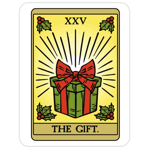 The Gift Tarot Card Holiday Gift Tags Die Cut Sticker