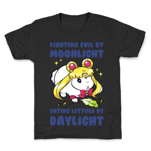 Fighting Evil By Moonlight Eating Lettuce By Daylight Kids T-Shirt