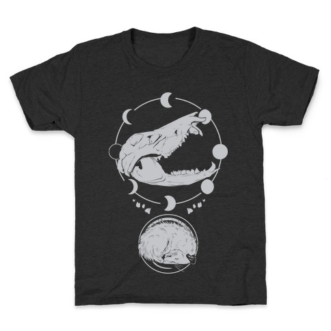 Occult Trash Possum White Print Kids T-Shirt
