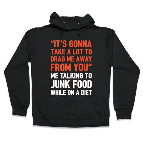 Toto Africa Junk Food Parody White Print Hooded Sweatshirt