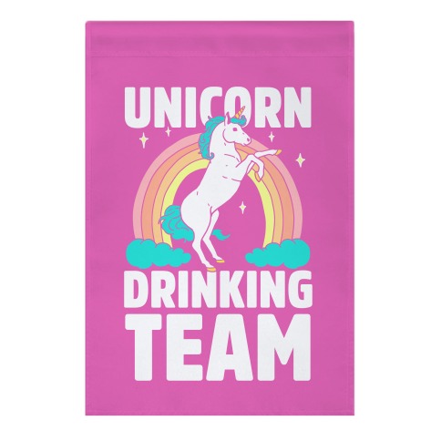 Unicorn Drinking Team Garden Flag