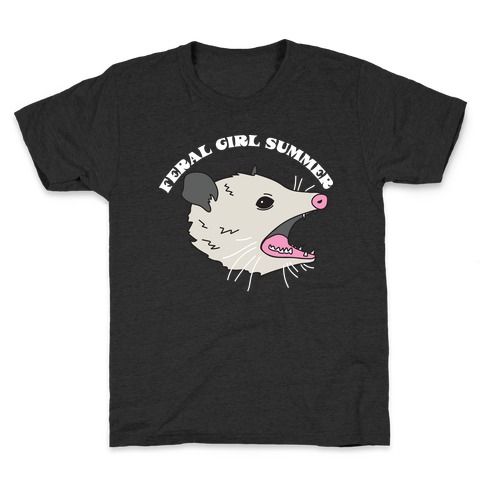 Feral Girl Summer Opossum Kids T-Shirt