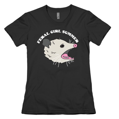 Feral Girl Summer Opossum Womens T-Shirt