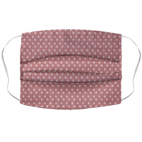 Dainty Squares Pattern Dusty Pink Accordion Face Mask