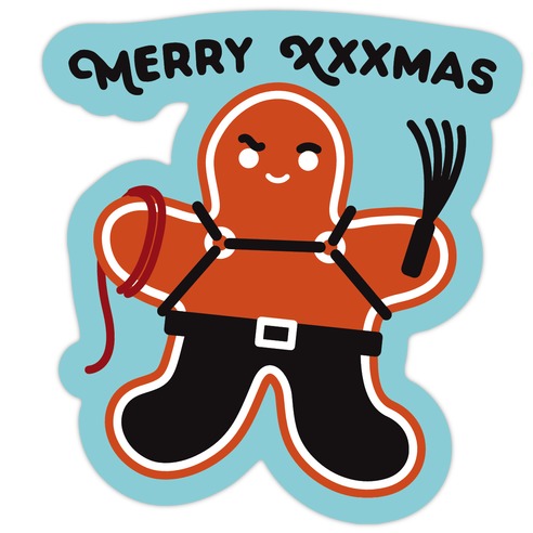 Merry XXXmas Gingerbread Die Cut Sticker