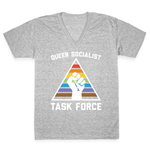 Queer Socialist Task Force V-Neck Tee Shirt
