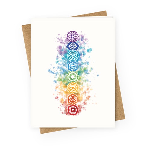Watercolor Chakra Symbols Greeting Card