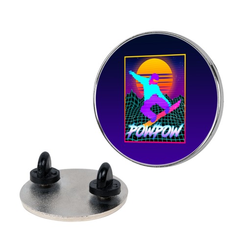 POWPOW Synthwave Snowboarder Pin