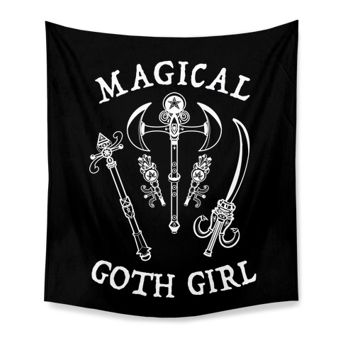 Magical Goth Girl White Tapestry