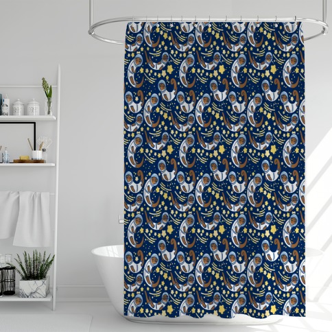Otters In Space Shower Curtain