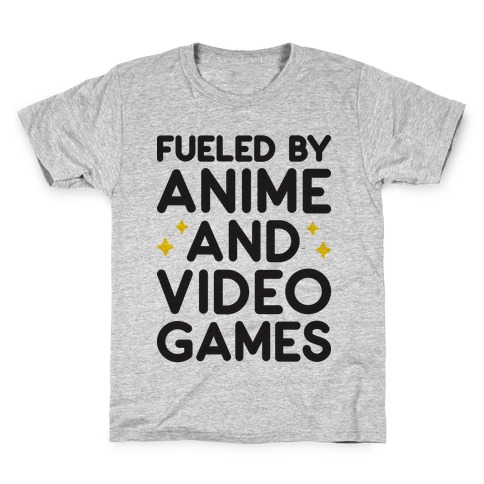Fueled By Anime And Video Games Kids T-Shirt