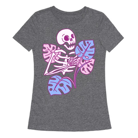 Monstera Skeleton Womens T-Shirt