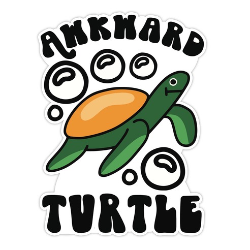 Awkward Turtle Die Cut Sticker