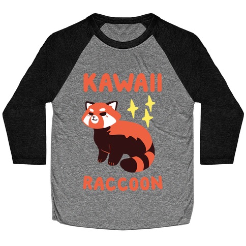 Kawaii Raccoon - Red Panda Baseball Tee