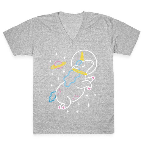 Space Unicorn V-Neck Tee Shirt