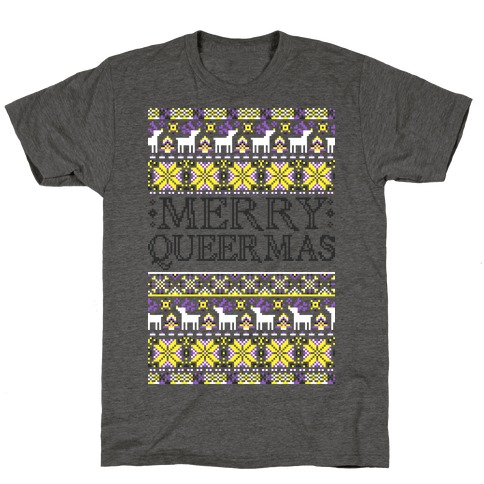 Merry Queermas Nonbinary Pride Christmas Sweater T-Shirt