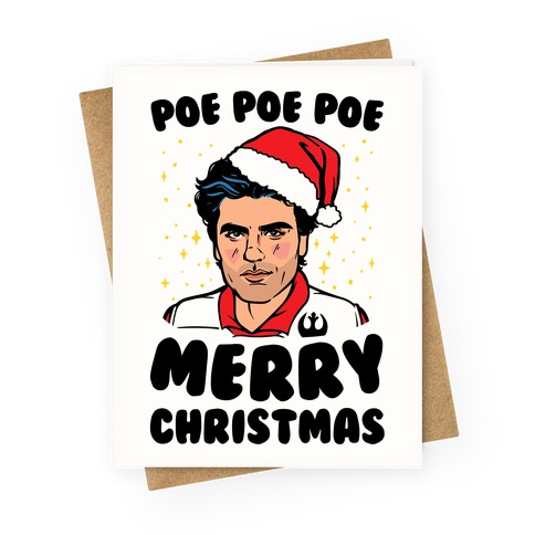 Poe Poe Poe Merry Christmas Parody Greeting Card