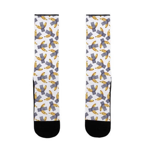 Banana Duct Tape Pattern Sock