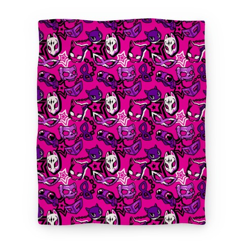 Persona Masks Pattern (Pink) Blanket
