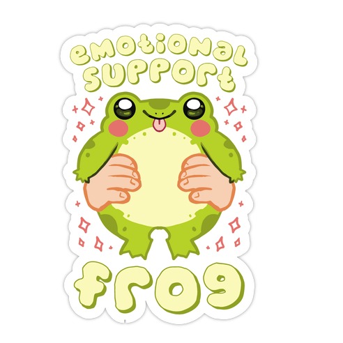 Emotional Support Frog Die Cut Sticker