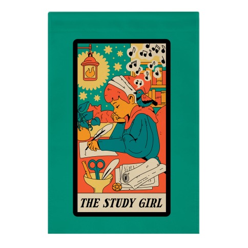 The Study Girl Tarot Card Garden Flag