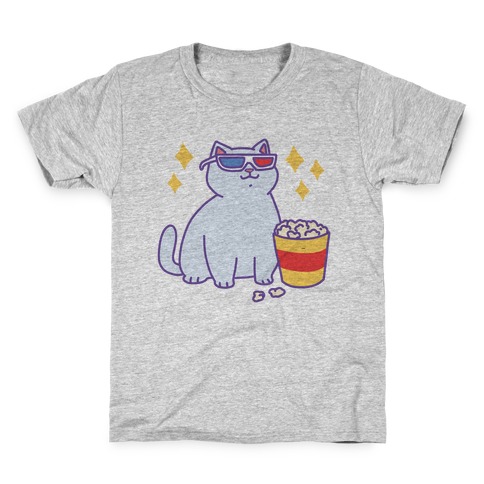 Fat Cat With Popcorn Kids T-Shirt