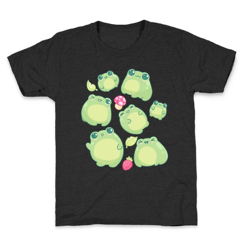 Kawaii Frogs Pattern Kids T-Shirt