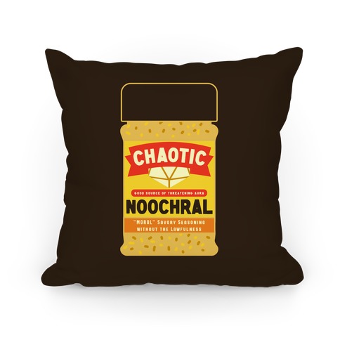 Chaotic Noochral (Chaotic Neutral Nutritional Yeast) Pillow