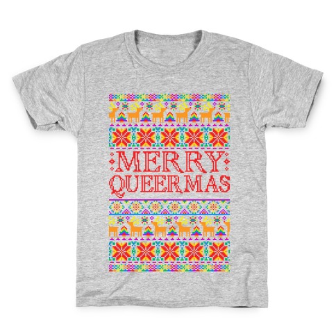 Merry Queermas Gay Pride Christmas Sweater Kids T-Shirt