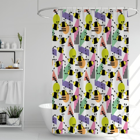 Bee Rad Pattern Shower Curtain