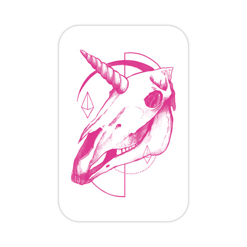 Geometric Occult Unicorn Skull Die Cut Sticker