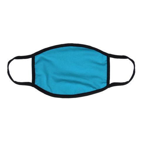Cerulean Blue Face Mask Cover Flat Face Mask